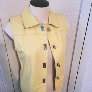 Lisa International Yellow Lambskin Vest - Size Med